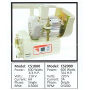 Consew CSM1000, Servo Motors
